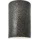 Ambiance Cylinder LED 12.5 inch Hammered Pewter Outdoor Wall Sconce, Large