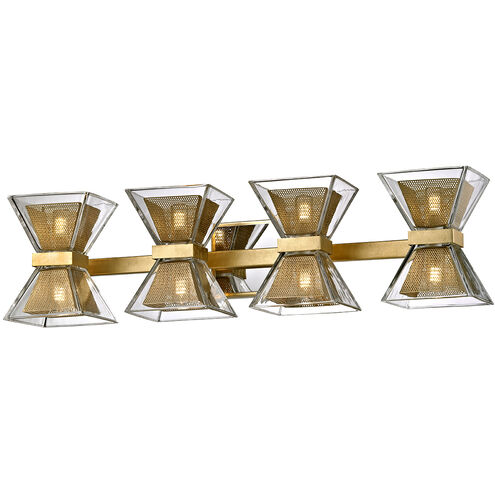 Expression LED 28 inch Gold Leaf Bath And Vanity Wall Light, Clear Glass