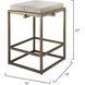 Shelby 27 inch White and Antique Brass Counter Stool