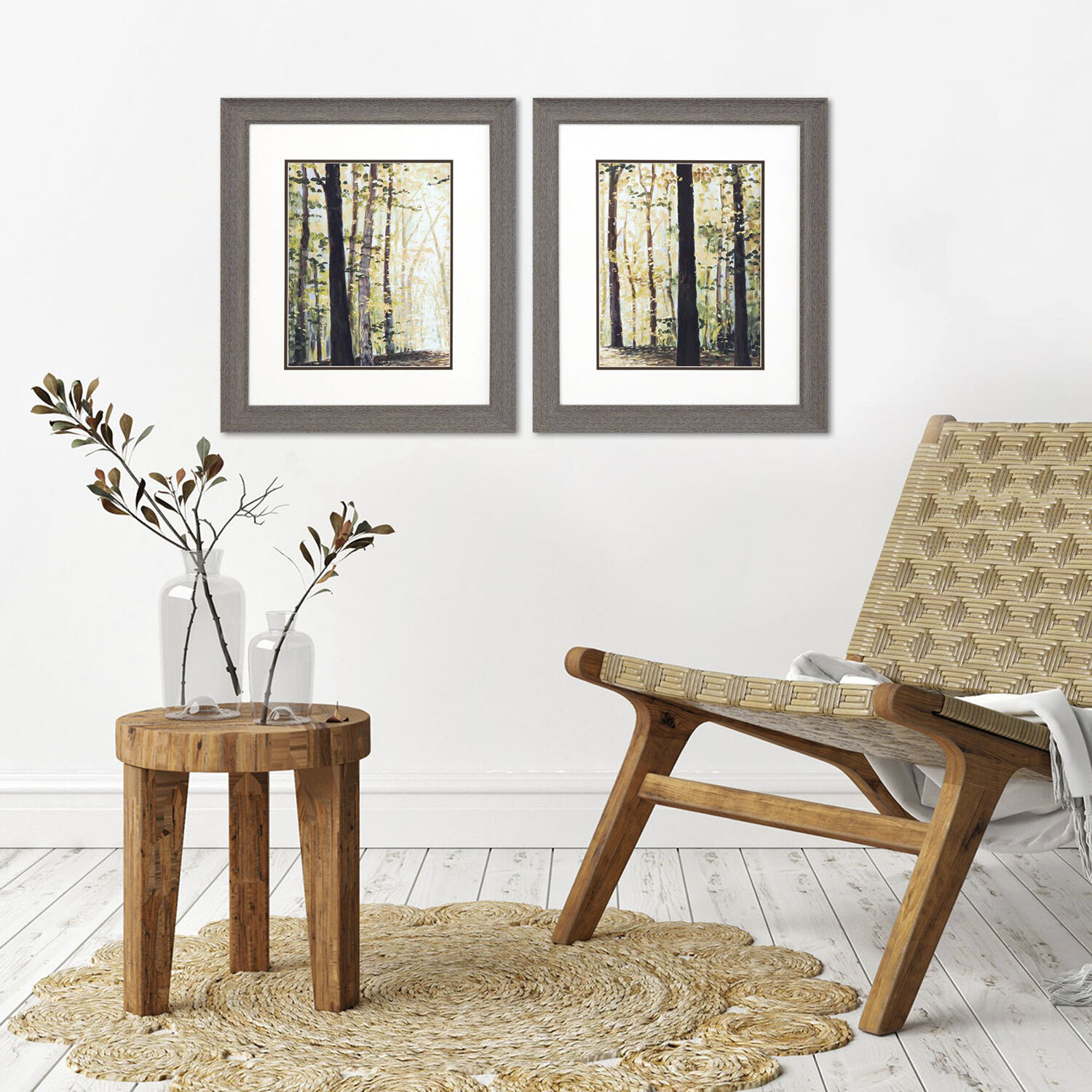Landscapes Brown and Green and Orange Framed Art, Propac