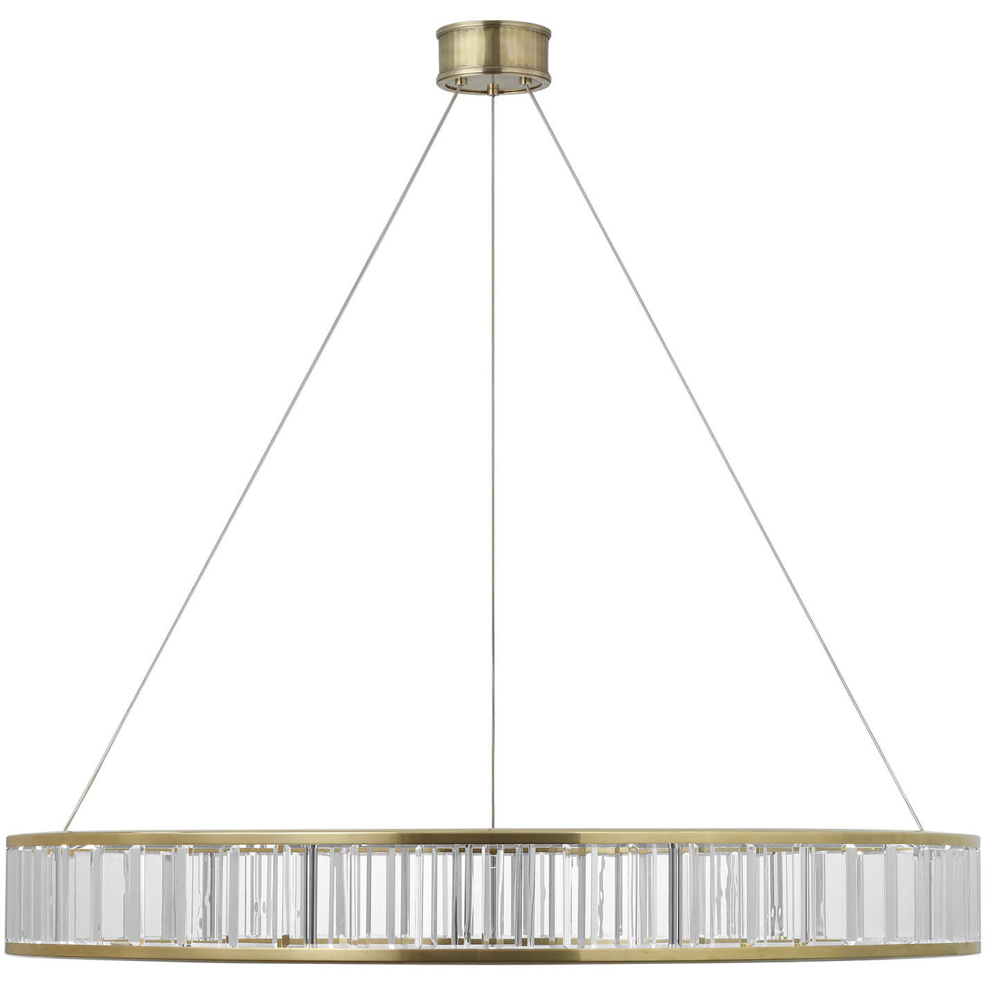 Chapman & Myers Iterna LED 40 inch Antique-Burnished Brass Ring Chandelier Ceiling Light in Crystal