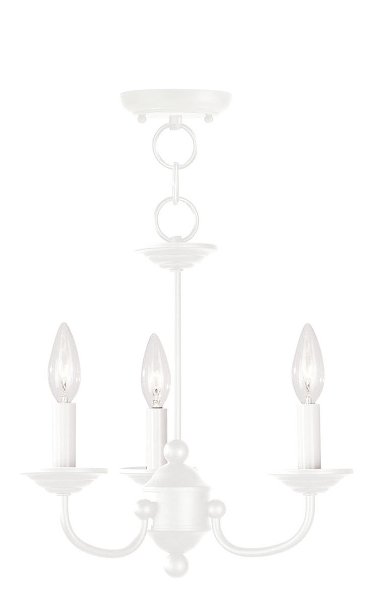 Home Basics 3 Light 14 inch White Mini Chandelier Ceiling Light