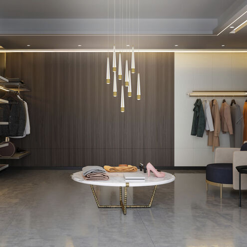 Quill LED 12 inch Chrome Multi-Light Pendant Ceiling Light, dweLED