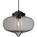 Mira 1 Light Black Cord Pendant Ceiling Light