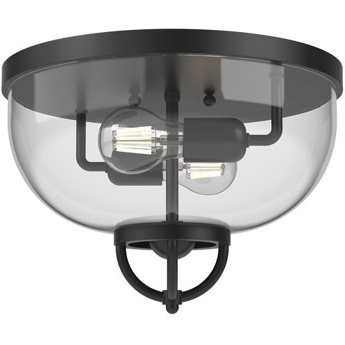 Lancaster 2 Light 12.5 inch Matte Black Flush Mount Ceiling Light