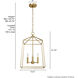 Fair Oaks 4 Light 13.5 inch Luxe Gold Lantern Pendant Ceiling Light, Medium