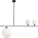 Orion 3 Light 36 inch Matte Black Pendant Ceiling Light