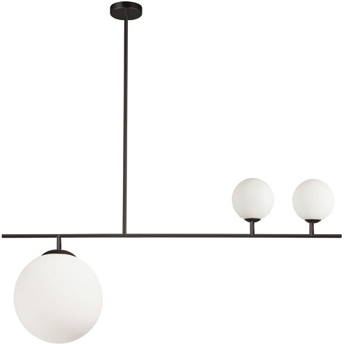 Orion 3 Light 36 inch Matte Black Pendant Ceiling Light
