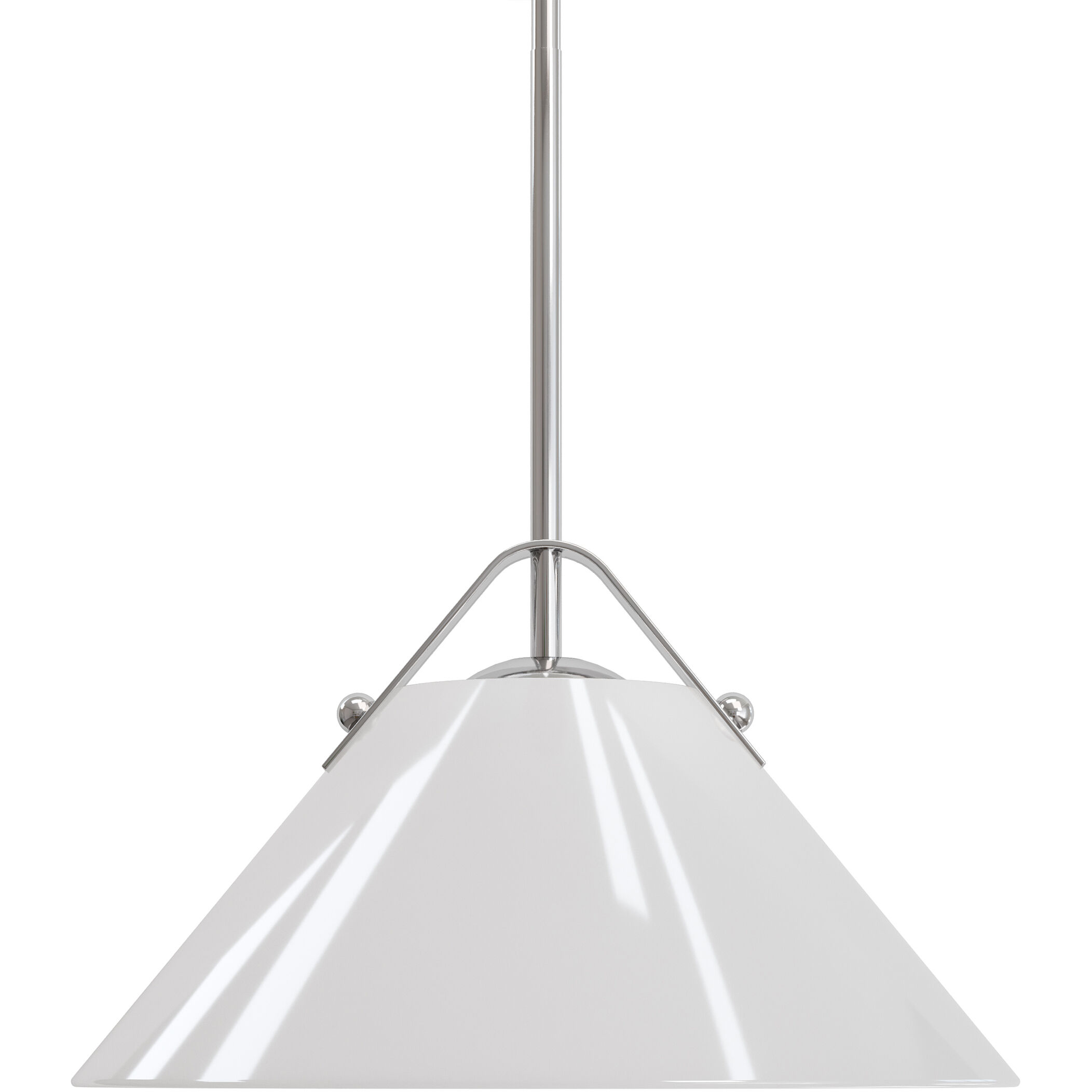 Bronwen 1 Light 19 inch Opaque White/Polished Nickel Pendant Ceiling Light