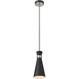 Soriano 1 Light 5.5 inch Matte Black and Brushed Nickel Pendant Ceiling Light