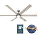 Gravity 72 inch Matte Silver with Light Gray Oak Blades Ceiling Fan
