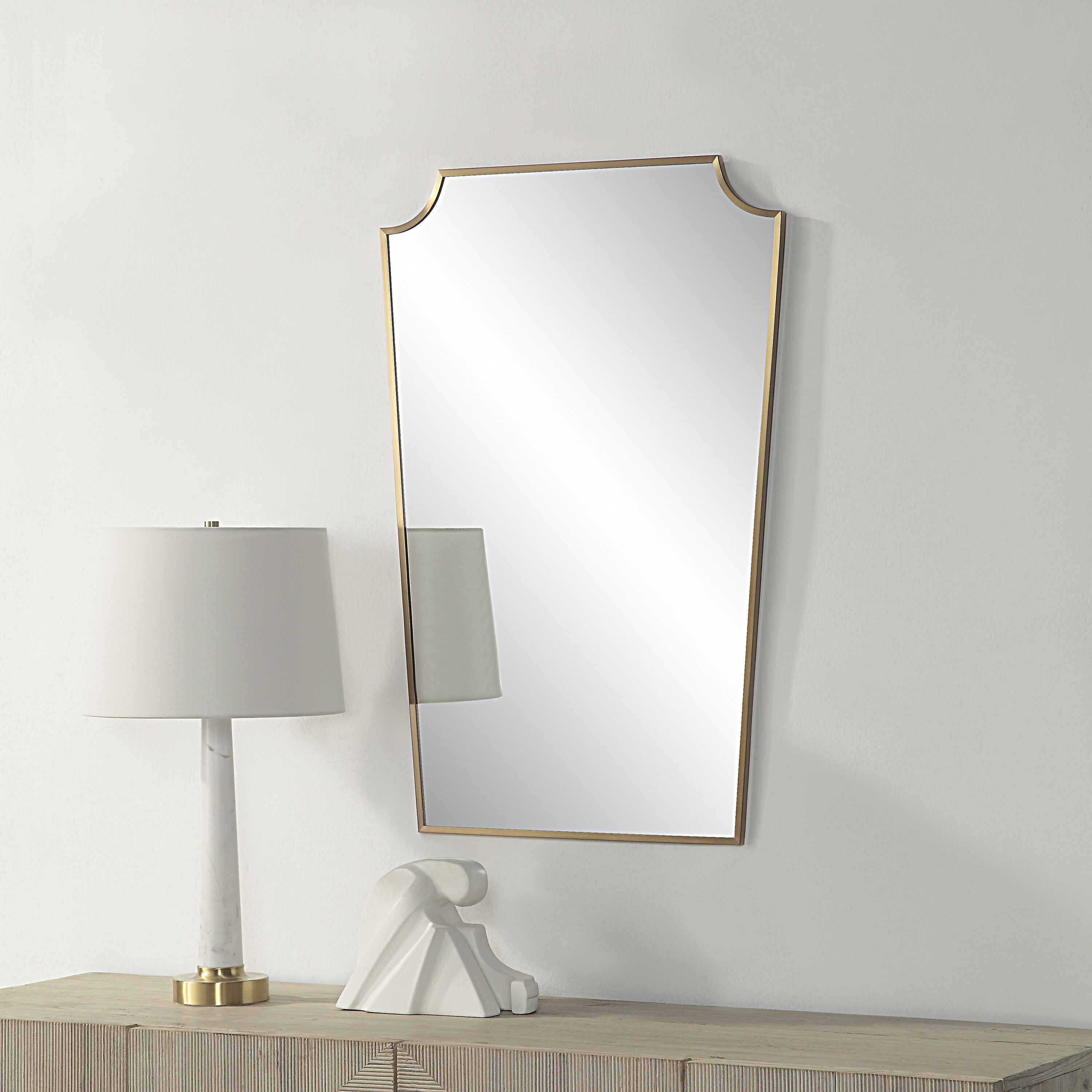 Brigid 36 X 24 inch Burnished Brass Wall Mirror