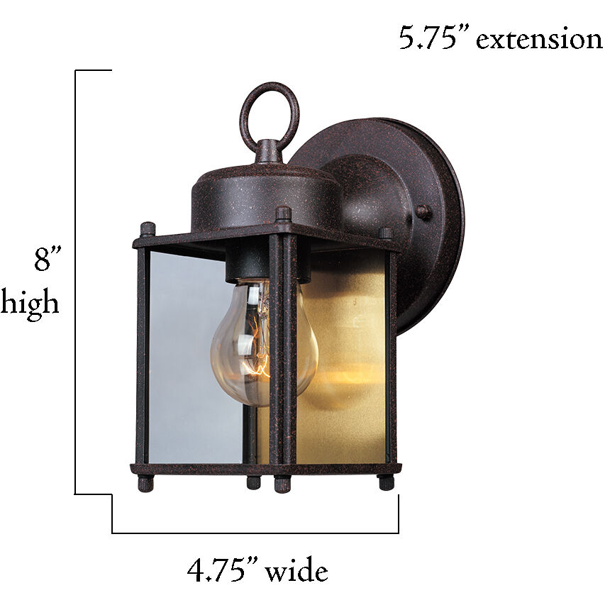 Basic Porch 1 Light 8 inch Rust Patina Outdoor Wall Lantern