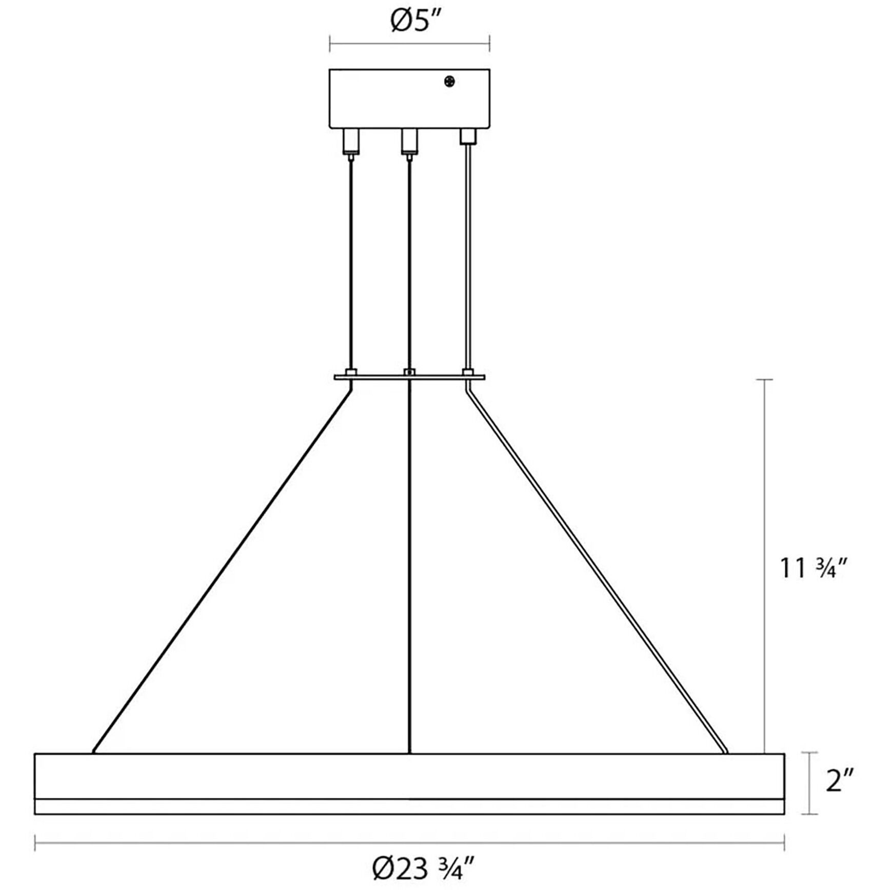 Corona LED 23.75 inch Bright Satin Aluminum Pendant Ceiling Light