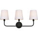 Colson 3 Light 26 inch Black Bath Sconce Wall Light