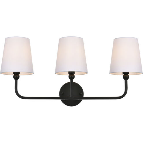 Colson 3 Light 26 inch Black Bath Sconce Wall Light