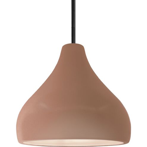 Radiance LED 11.5 inch Adobe and Matte Black Pendant Ceiling Light