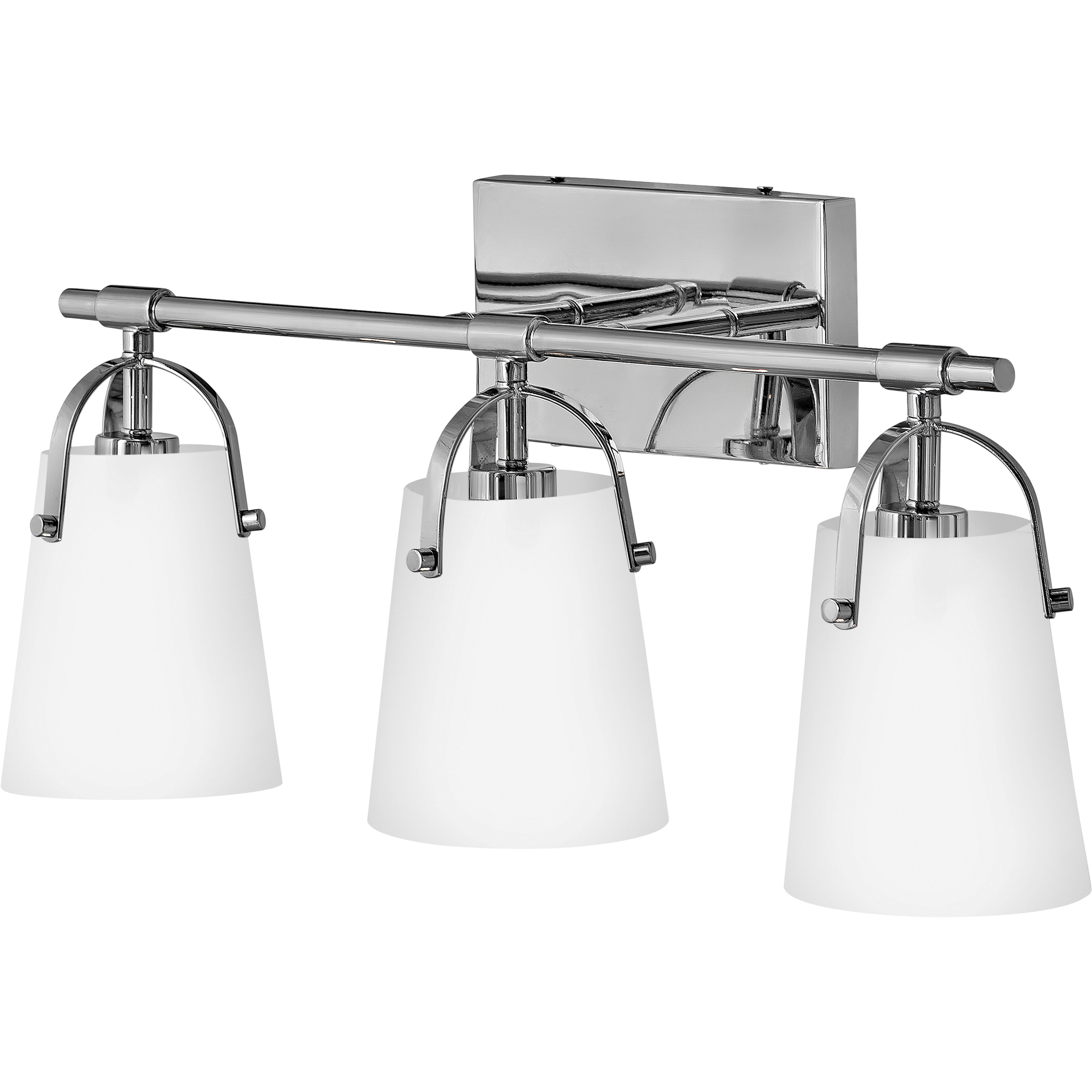 Foster 3 Light 22.75 inch Chrome Bath Light Wall Light in Etched Opal