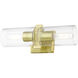 Clarion 2 Light 5 inch Satin Brass Vanity Sconce Wall Light