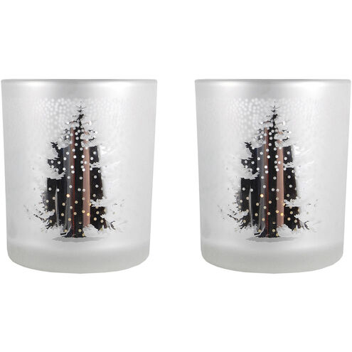 Holiday Tree Antique Silver Holiday Candleholder, Pillar
