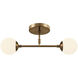 Fusion Collection - Noho Family 2 Light 16.5 inch Brushed Brass Semi-Flush Ceiling Light, EVOLV