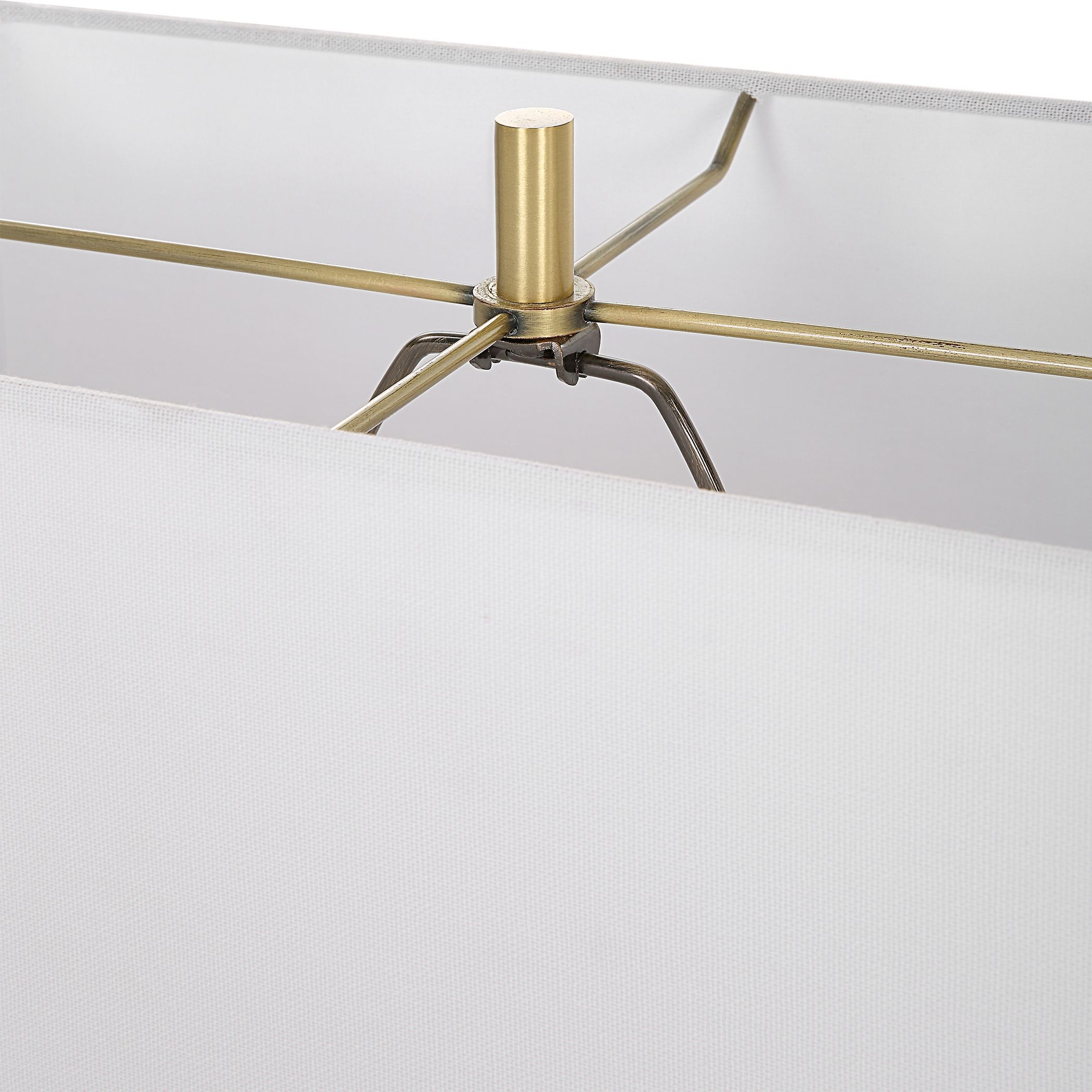 Songbirds 30 inch 150 watt Cast Brass and White Marble with Brushed Brass Table Lamp Portable Light