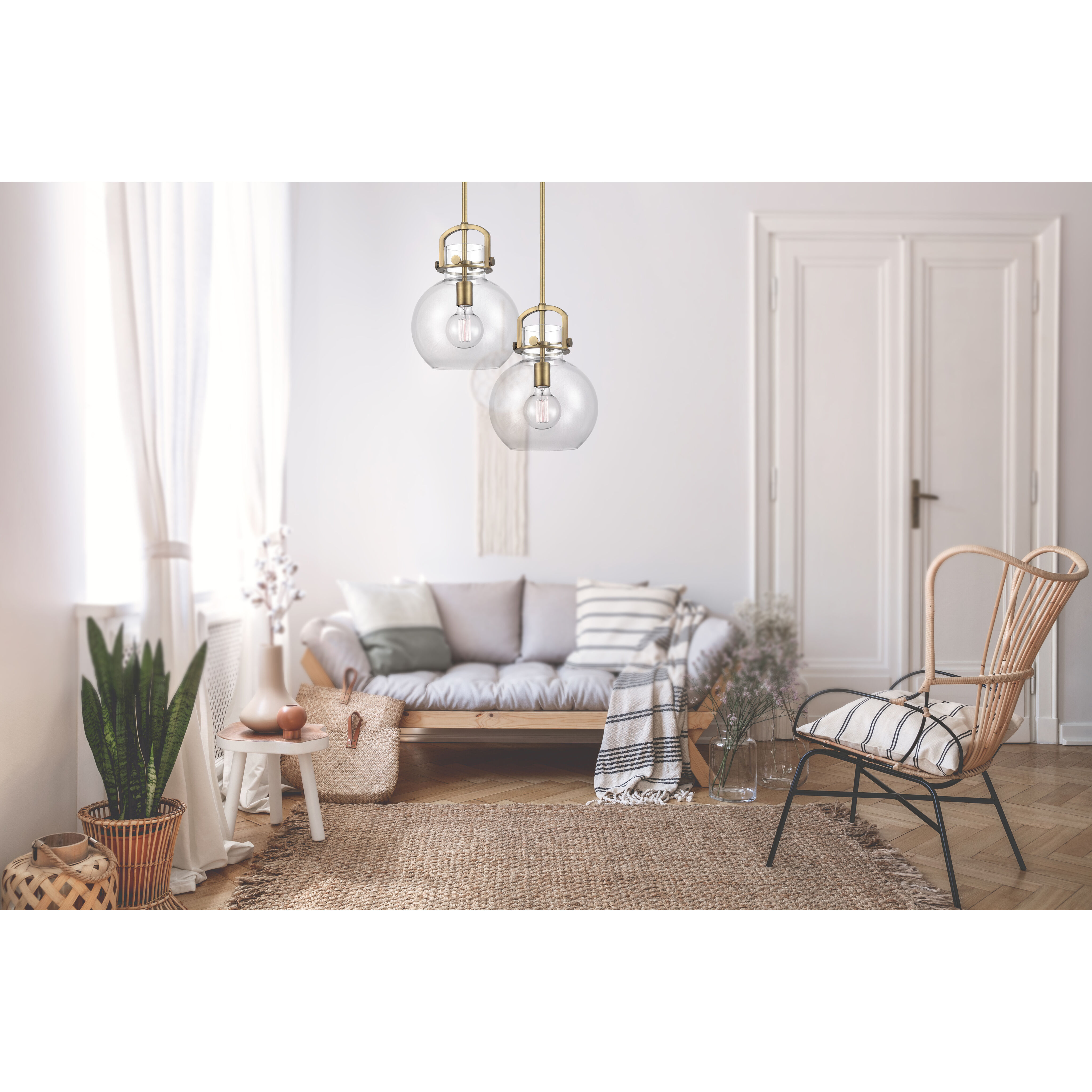 Restoration Newton 1 Light 10 inch Brushed Brass Mini Pendant Ceiling Light, Restoration 