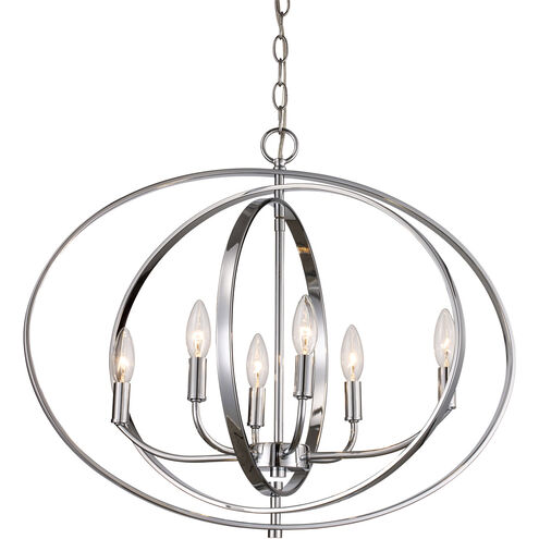 Cosmo 6 Light 25 inch Polished Chrome Pendant Ceiling Light