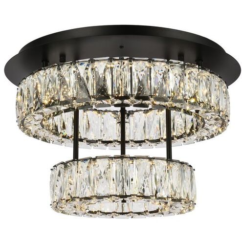Monroe 2 Light 18 inch Black Flush Mount Ceiling Light
