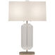 Jacqueline 29.75 inch 100.00 watt Polished Nickel with Lucite Table Lamp Portable Light in Oyster Linen
