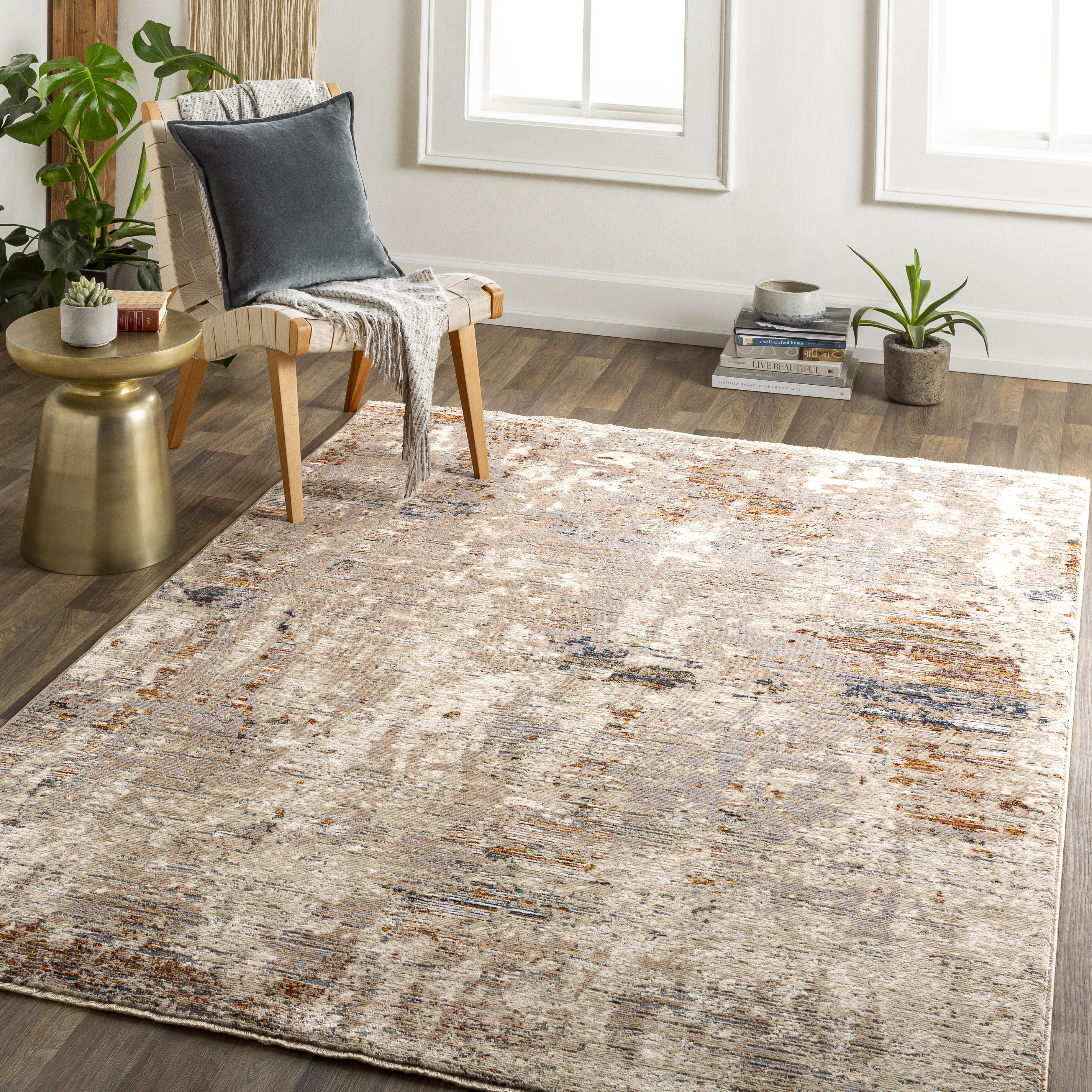 Arya 120 X 94 inch Light Gray Rug, Rectangle
