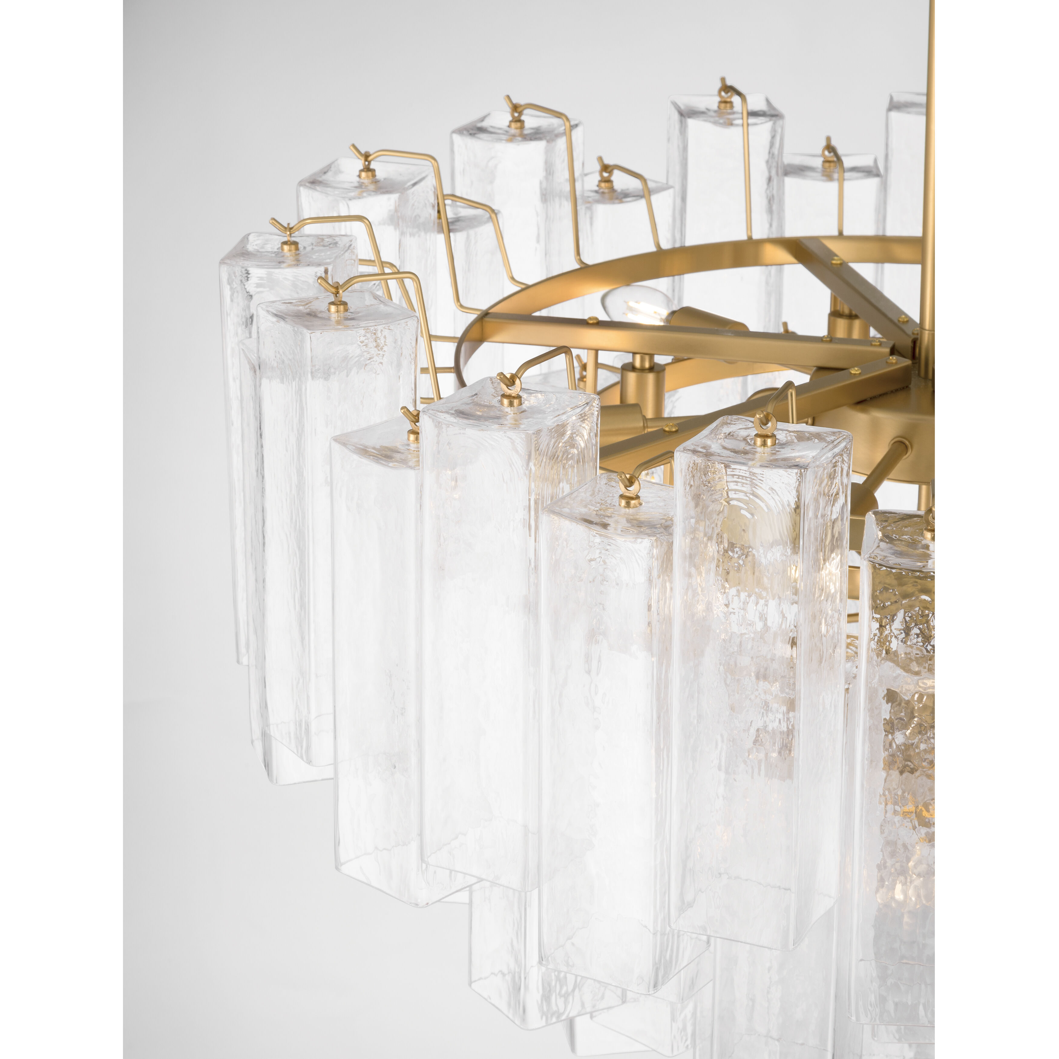 Torvento 15 Light 32.75 inch Legacy Brass Pendant Ceiling Light in Clear Handmade Glass