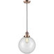Franklin Restoration Beacon 1 Light 10 inch Antique Copper Mini Pendant Ceiling Light in Incandescent, Clear, Franklin Restoration