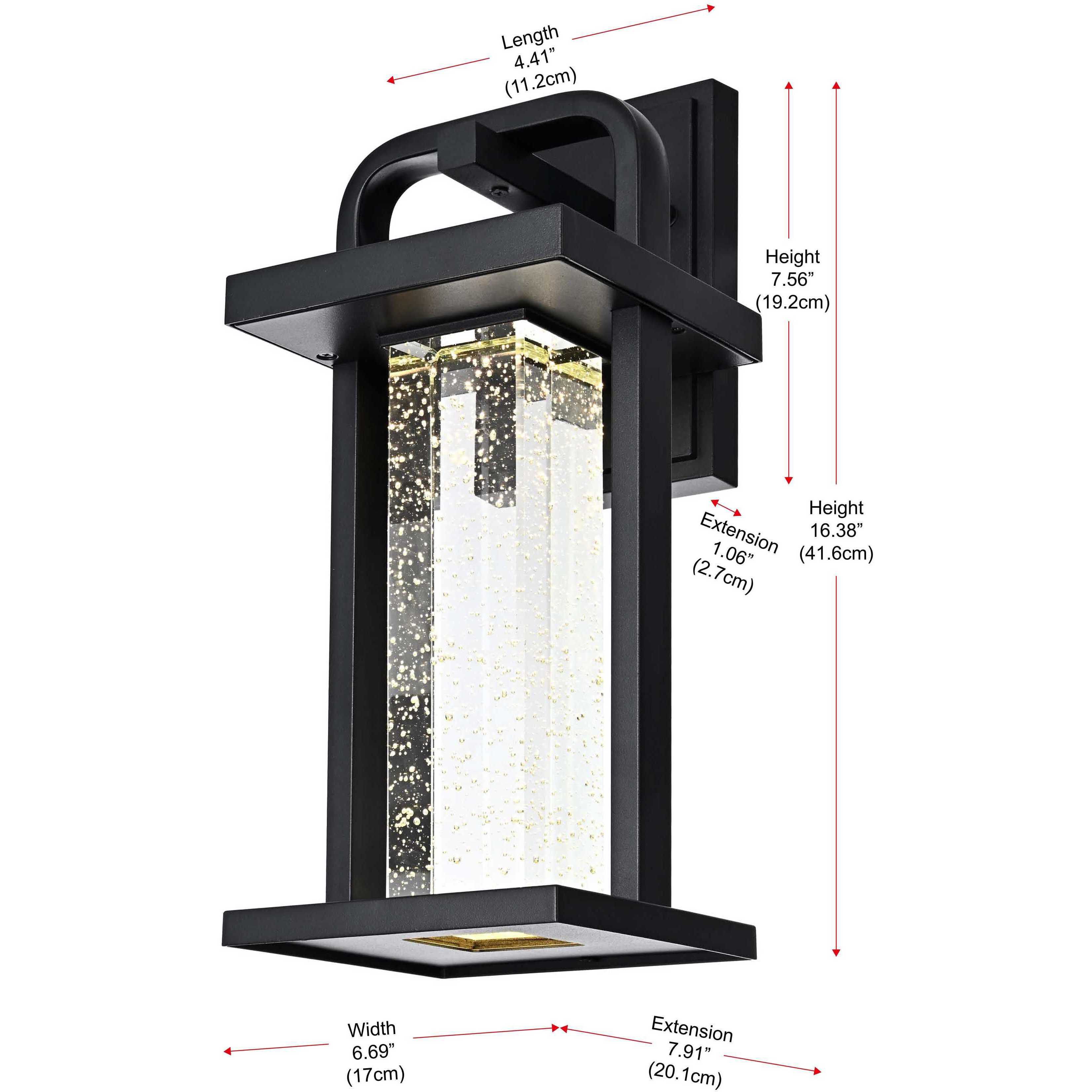 Uriah 1 Light 16 inch Black Outdoor Wall Sconce