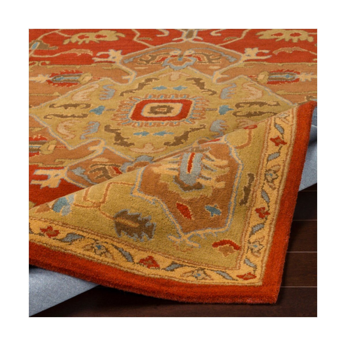 Caesar 48 inch Rust/Tan/Camel/Medium Gray Rugs, Wool