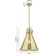 Downtown Urban Newton Cone 1 Light 14 inch Champagne Bronze Pendant Ceiling Light in Light Smoke Glass
