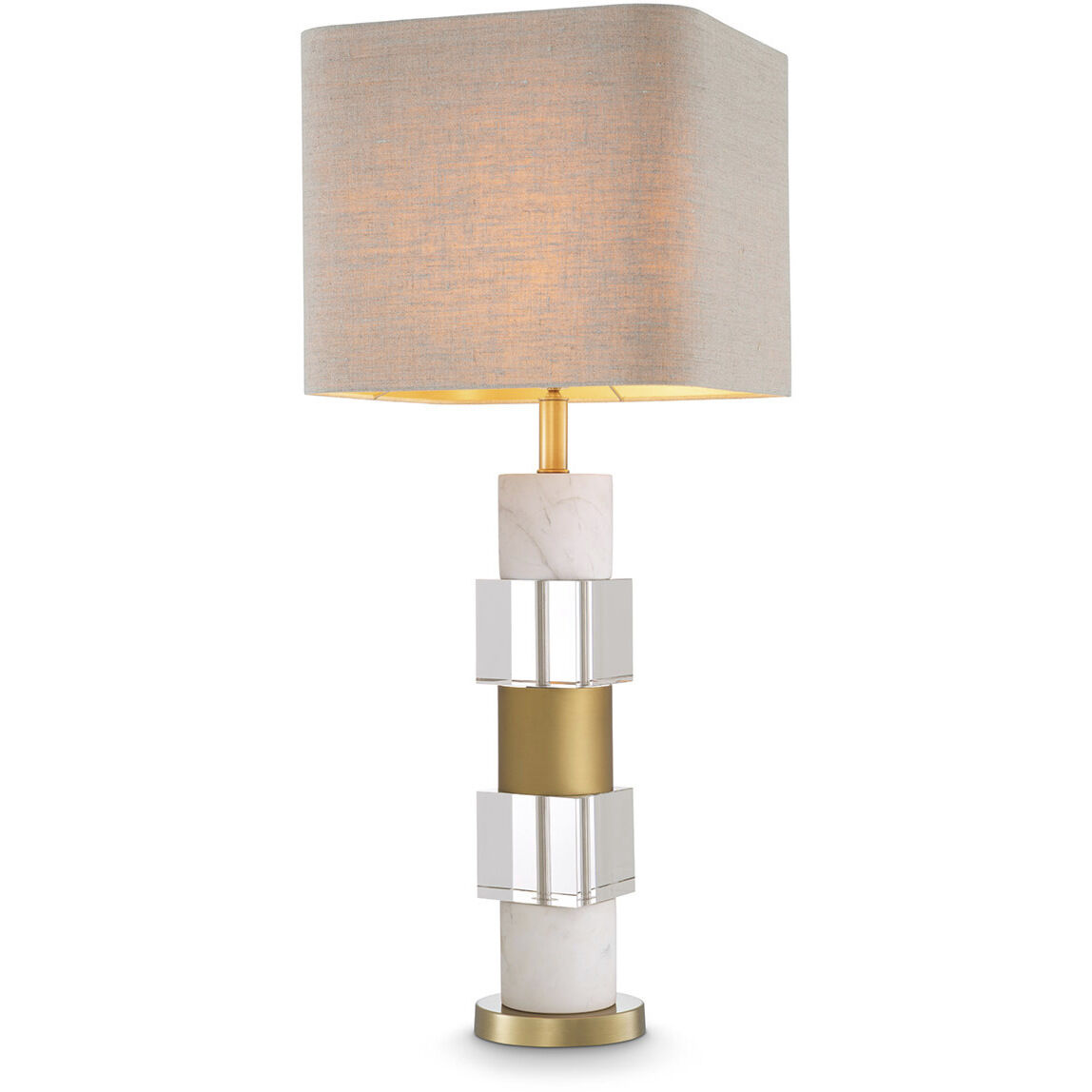 Cullingham 34.25 inch 40 watt Antique Brass Table Lamp Portable Light in White Marble with Antique Brass