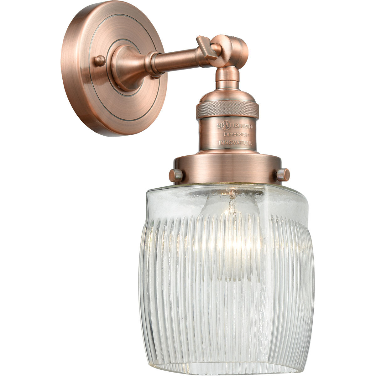 Franklin Restoration Colton LED 6 inch Antique Copper Semi-Flush Mount Ceiling Light, Franklin Restoration