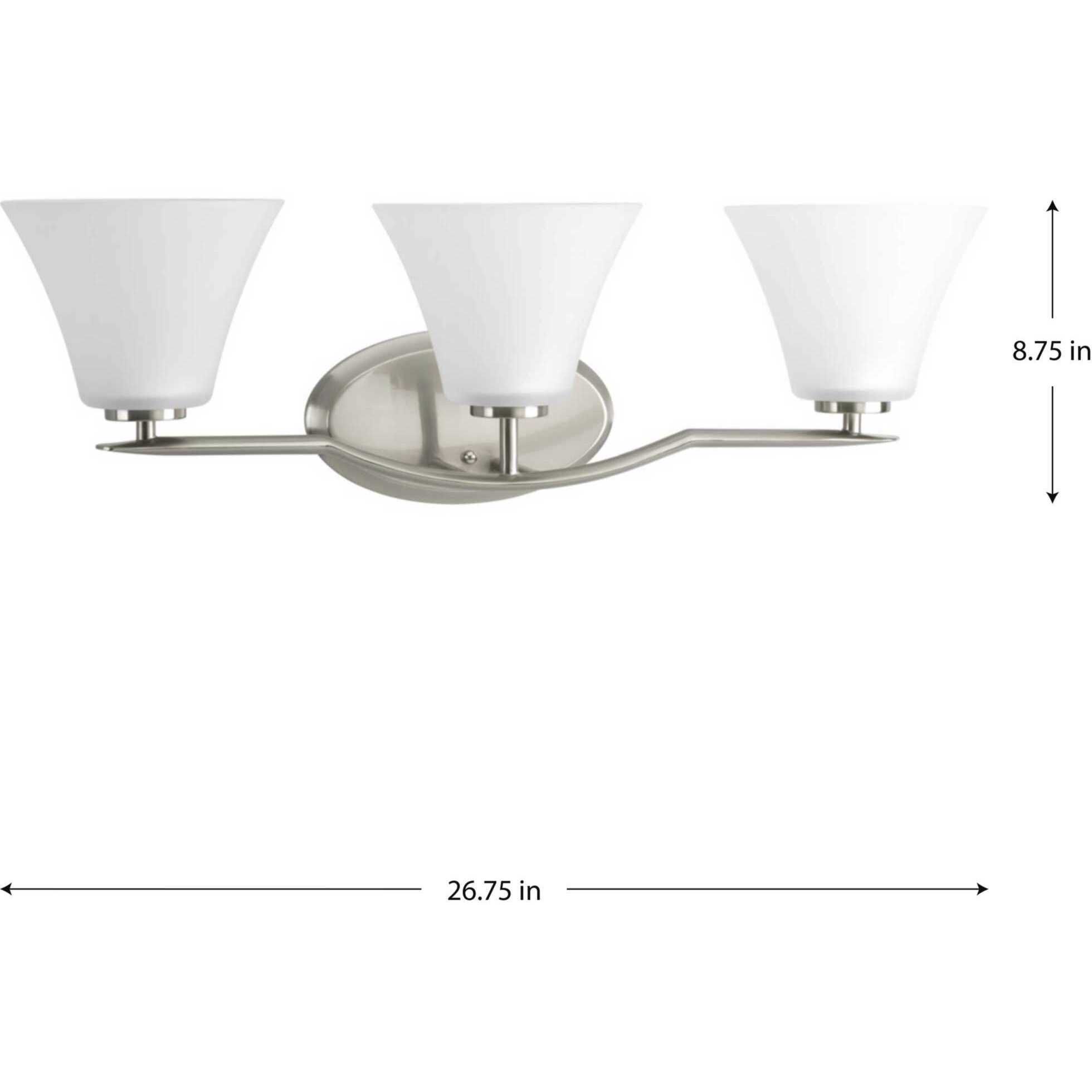 Bravo 3 Light 26.75 inch Brushed Nickel Bath Vanity Wall Light