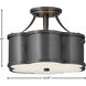 Chance 2 Light 14.25 inch Blackened Brass Indoor Semi-Flush Mount Ceiling Light