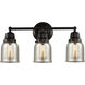Aditi Small Bell 3 Light 21 inch Matte Black Bath Vanity Light Wall Light, Aditi