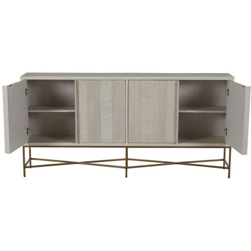 Carol Cerused White / Stained Brass Cabinet