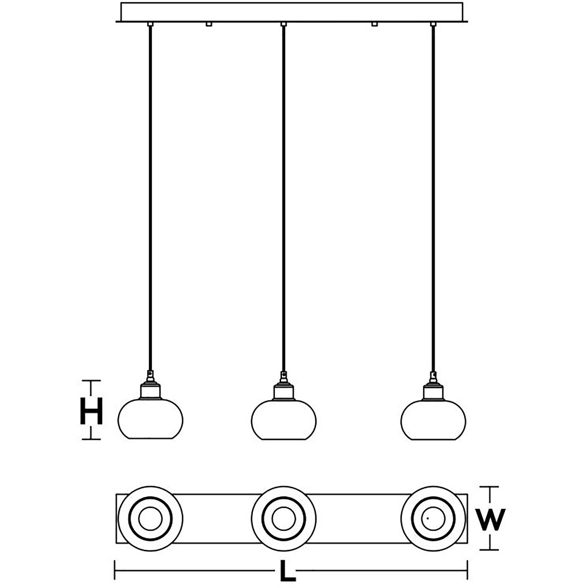 Laney 3 Light 6.6 inch Satin Nickel Linear Pendant Ceiling Light