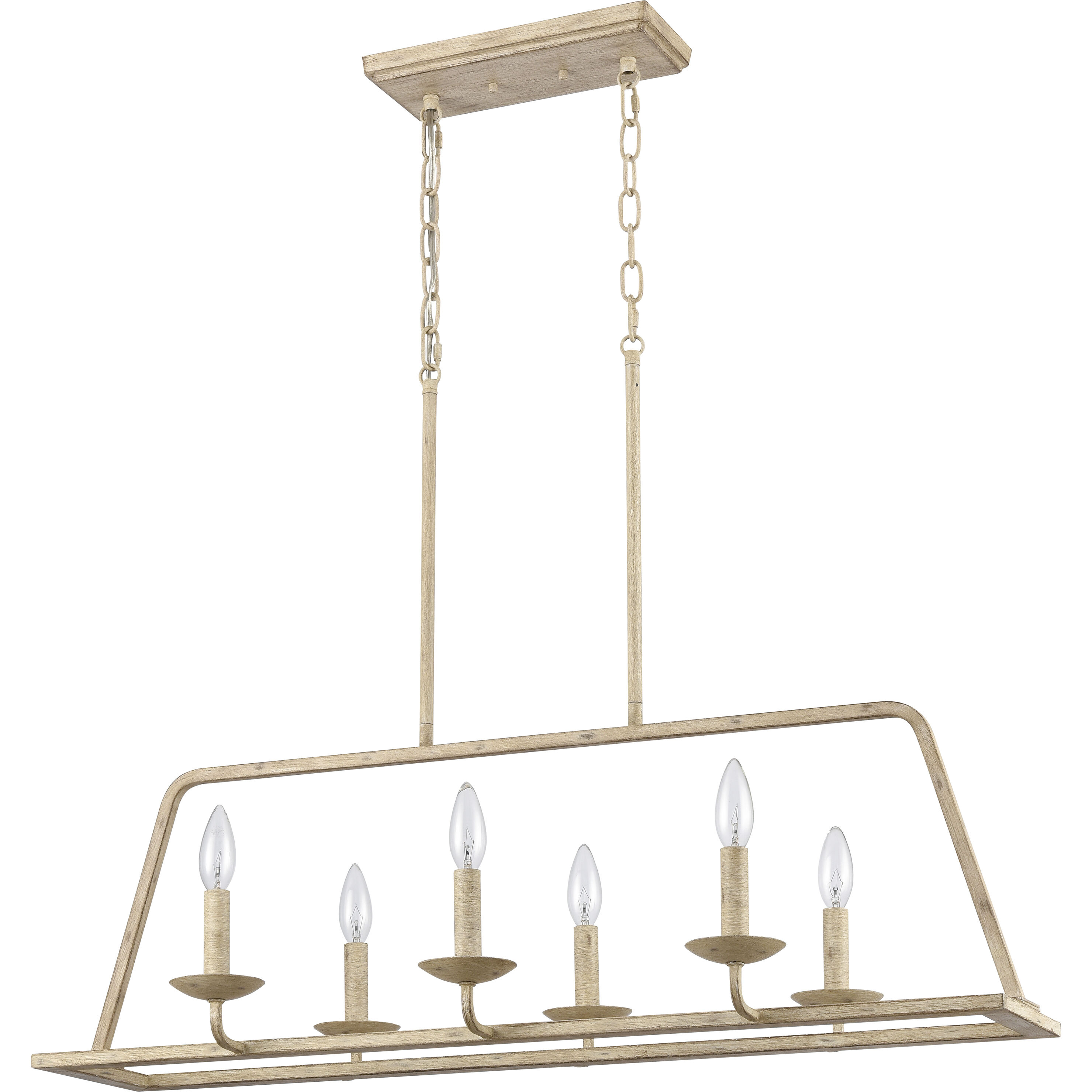 Ellisville 6 Light 34 inch Antique Cream Linear Chandelier Ceiling Light