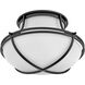 Saddler 3 Light 15.25 inch Black Flush Mount Ceiling Light