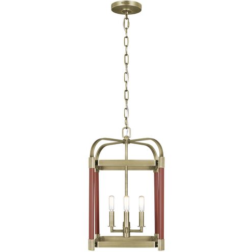Hadley 4 Light 12.25 inch Time Worn Brass Pendant Ceiling Light