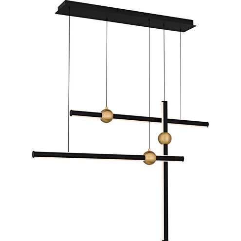 Harvick LED 44.25 inch Matte Black Linear Chandelier Ceiling Light, Medium