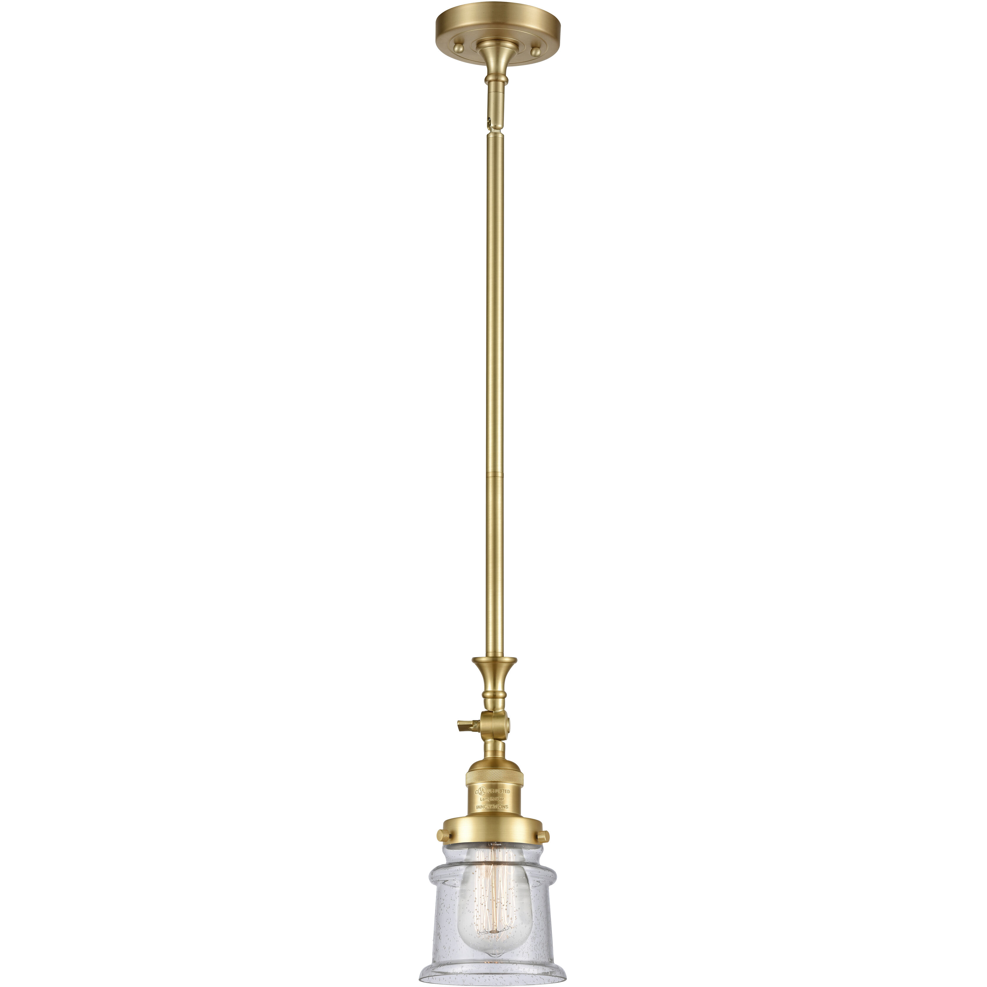 Franklin Restoration Canton 1 Light 6.5 inch Satin Gold Mini Pendant Ceiling Light in Incandescent, Seedy, Franklin Restoration