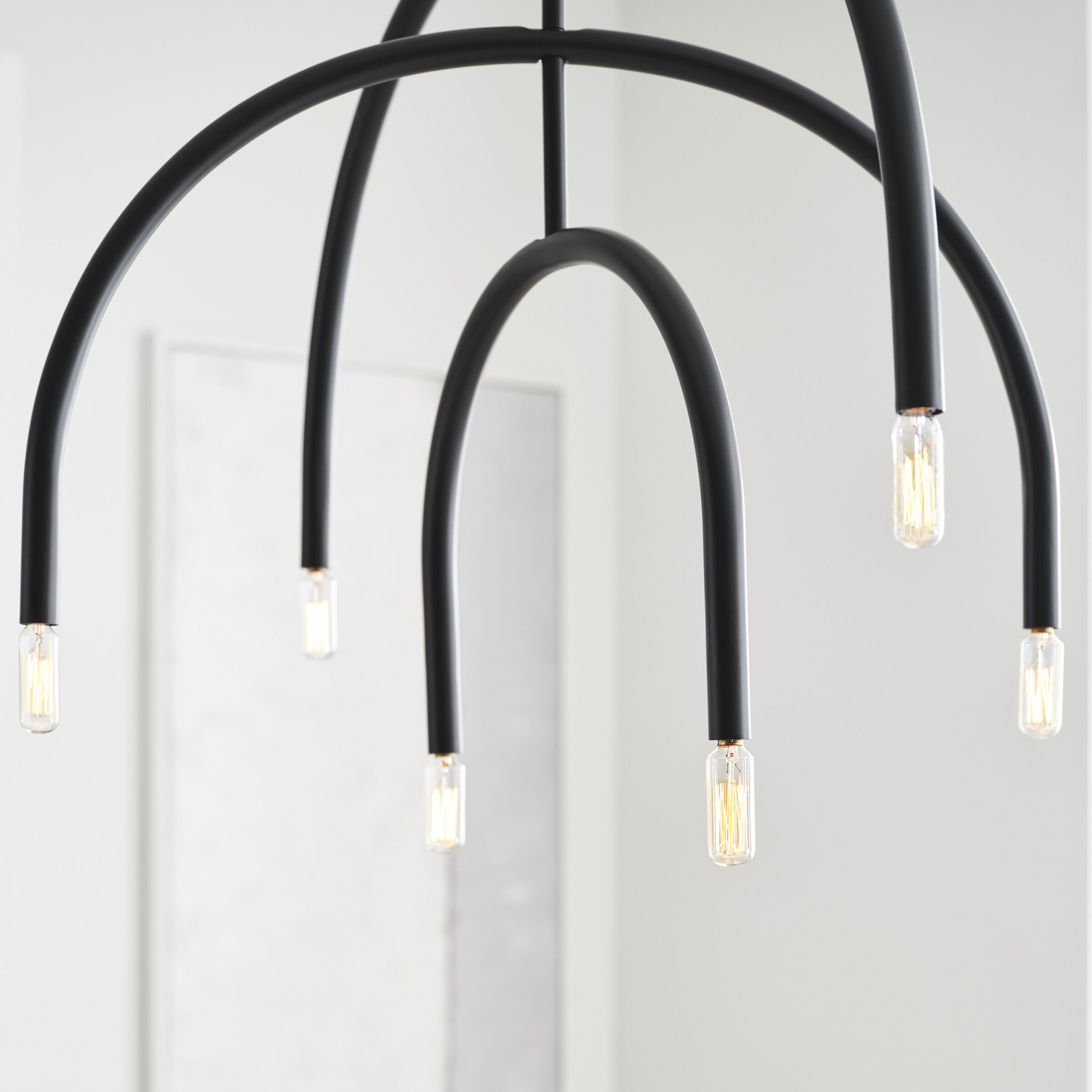Drew & Jonathan Hadden 6 Light 36 inch Midnight Black Chandelier Ceiling Light
