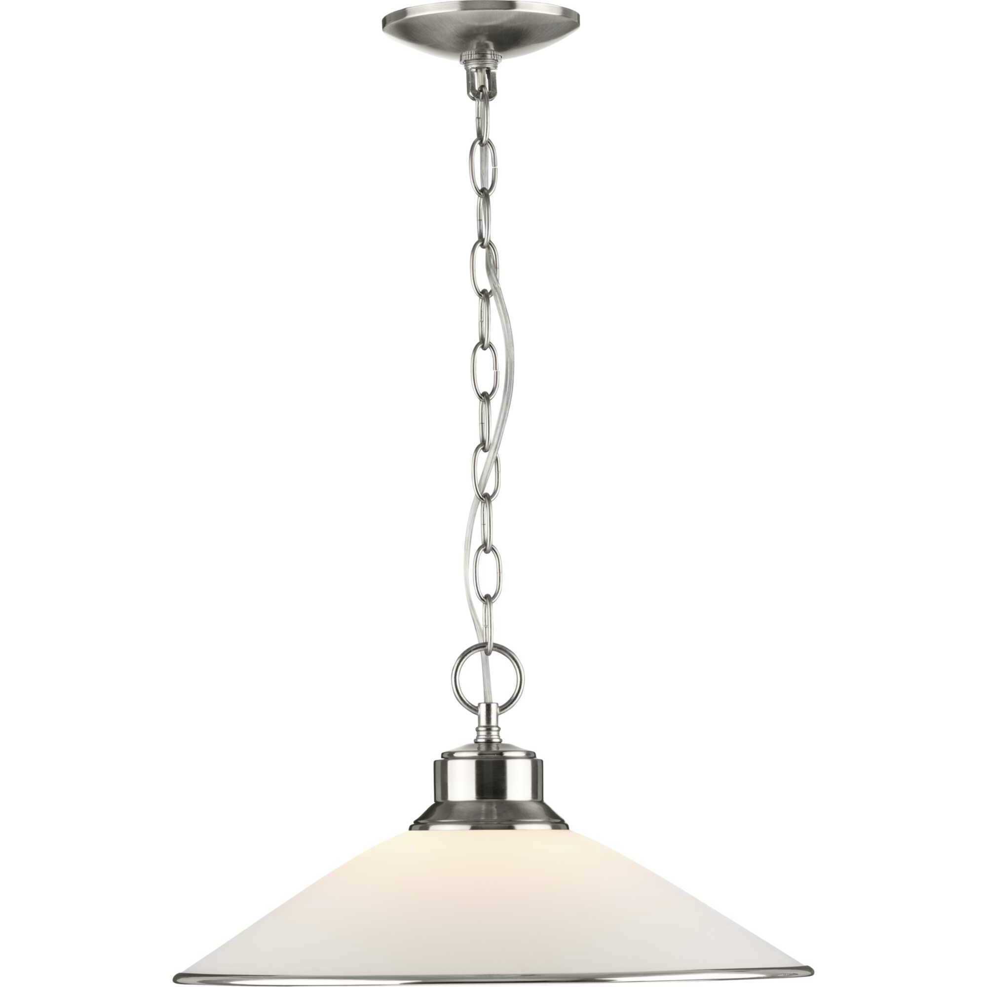 Glass Pendants 1 Light 16.63 inch Brushed Nickel Pendant Ceiling Light